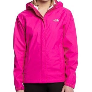 North face pink rain jacket xs